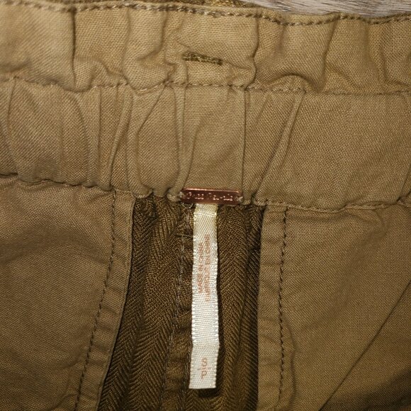 Free People Like This Paper Bag Tie-waist High Rise Linen Pants Cuffed - Picture 3 of 6